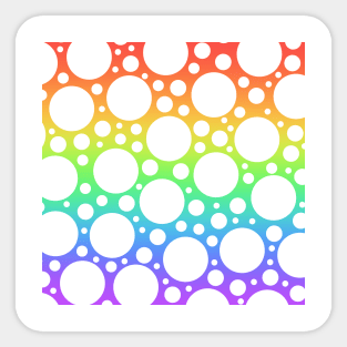 Polka Dots in Rainbow & White Sticker